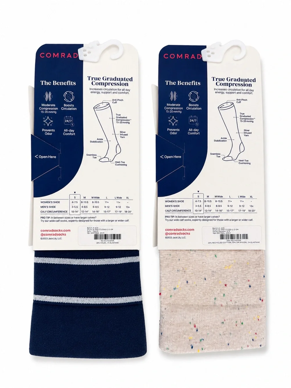 COMRAD Knee High Compression Socks 15-20mmHg Small Bundle NWT B